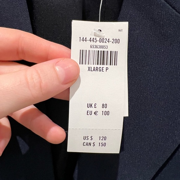 Navy Abercrombie & Fitch Classic Suiting Blazer Size XL Petite - Picture 2 of 4